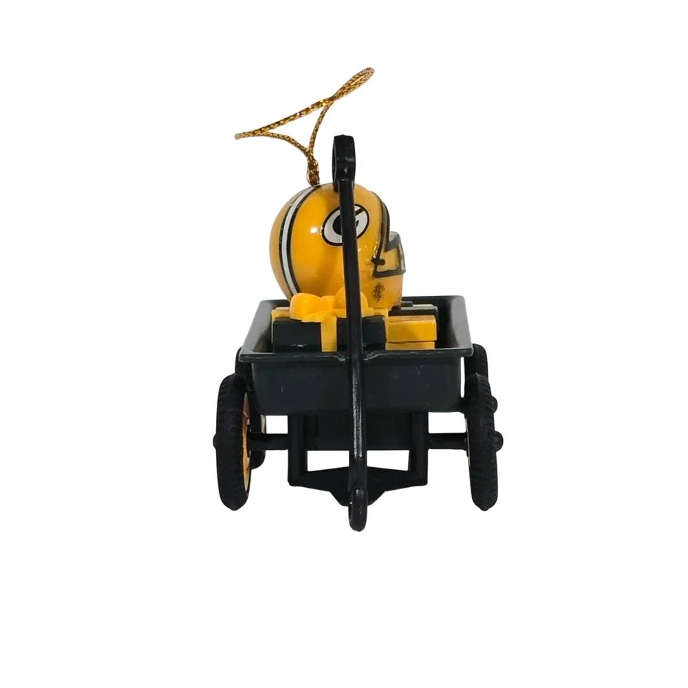 Green Bay‎ Packers Football Helmet Wagon Christmas Ornament Plastic Fan Gift